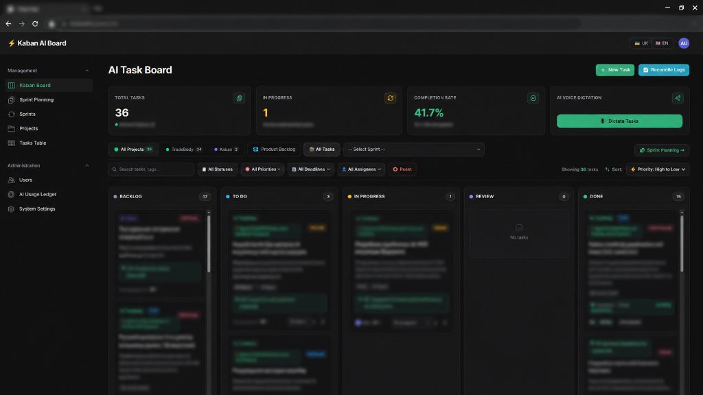 Kaban AI Workspace Kanban Board